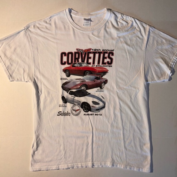 Vtg Chevy Corvette Stingray  Classic Car Graphic Men’s Y2K T-shirt XL 90’s - Picture 1 of 6